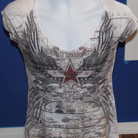 Tops - Woman's Short Sleeve Sturgis Bike Week Shirt Size Large